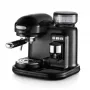 Ariete 1318 Moderna Espressomaschine mit integriertem Kaffeemahlwerk, für Kaffeebohnen und gemahlenen Kaffee, Milchaufschäumer für Cappuccino, 1- und 2-Tassen-Filter, 1080 W, 800 ml, Schwarz