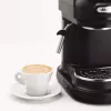 Ariete 1318 Moderna Espressomaschine mit integriertem Kaffeemahlwerk, für Kaffeebohnen und gemahlenen Kaffee, Milchaufschäumer für Cappuccino, 1- und 2-Tassen-Filter, 1080 W, 800 ml, Schwarz
