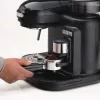 Ariete 1318 Moderna Espressomaschine mit integriertem Kaffeemahlwerk, für Kaffeebohnen und gemahlenen Kaffee, Milchaufschäumer für Cappuccino, 1- und 2-Tassen-Filter, 1080 W, 800 ml, Schwarz