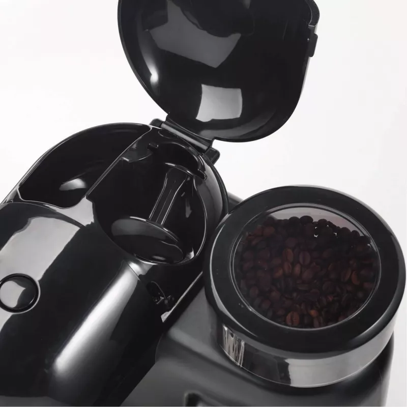 Ariete 1318 Moderna Espressomaschine mit integriertem Kaffeemahlwerk, für Kaffeebohnen und gemahlenen Kaffee, Milchaufschäumer für Cappuccino, 1- und 2-Tassen-Filter, 1080 W, 800 ml, Schwarz