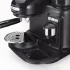 Ariete 1318 Moderna Espressomaschine mit integriertem Kaffeemahlwerk, für Kaffeebohnen und gemahlenen Kaffee, Milchaufschäumer für Cappuccino, 1- und 2-Tassen-Filter, 1080 W, 800 ml, Schwarz