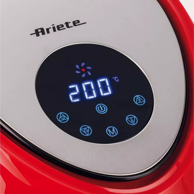 Ariete 4618 Airy Fryer XXL - Heißluftfritteuse - Braten Sie 2,5 kg Pommes frites - 7 Liter - Kochen ohne Öl und Fett - 1800 Watt - Rot
