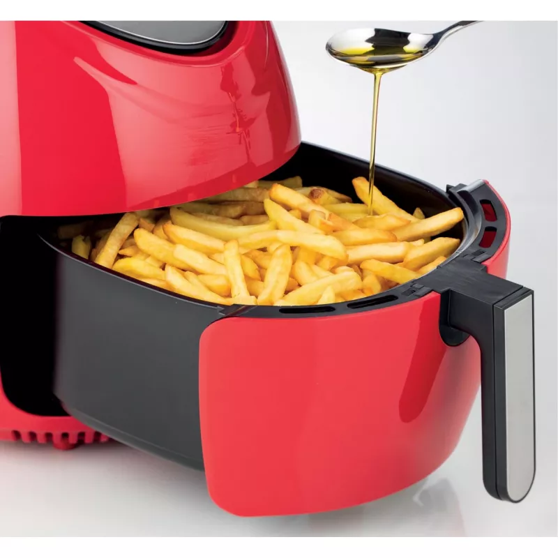 Ariete 4618 Airy Fryer XXL - Heißluftfritteuse - Braten Sie 2,5 kg Pommes frites - 7 Liter - Kochen ohne Öl und Fett - 1800 Watt - Rot