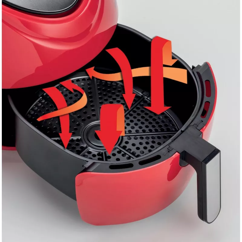 Ariete 4618 Airy Fryer XXL - Heißluftfritteuse - Braten Sie 2,5 kg Pommes frites - 7 Liter - Kochen ohne Öl und Fett - 1800 Watt - Rot
