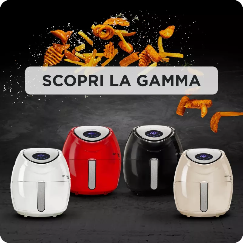 Ariete 4618 Airy Fryer XXL - Heißluftfritteuse - Braten Sie 2,5 kg Pommes frites - 7 Liter - Kochen ohne Öl und Fett - 1800 Watt - Rot