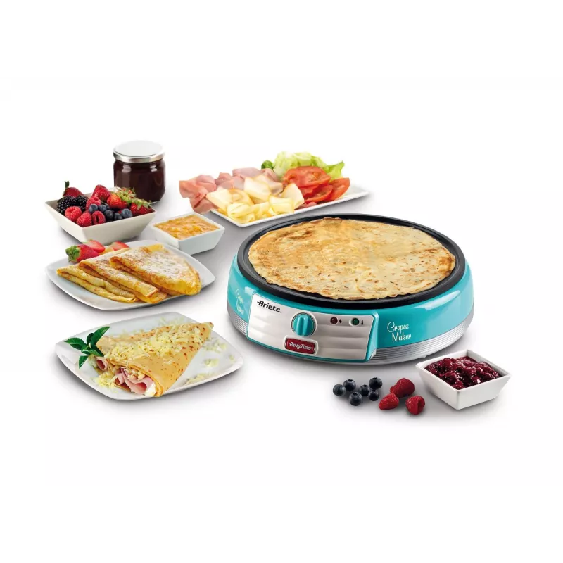 Ariete Maker Elektroplatte für Crêpes, 1000 W, antihaftbeschichtet, Blau