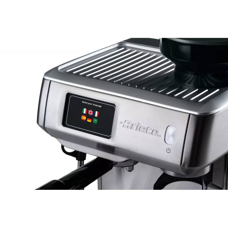 Ariete Espresso-Kaffeemaschine 1312, Espressomaschine, 2 L, Kaffeebohnen, Integriertes Mahlwerk, 1600 W, Silber