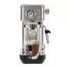 Ariete 1381 Kaffeemaschine mit Manometer, geeignet für Kaffeepulver und ESE-Pads, 1300 W, 1,1 l Kapazität, 15 bar Druck, ½ Tassenfilter, Cappuccino-Düse, Silber