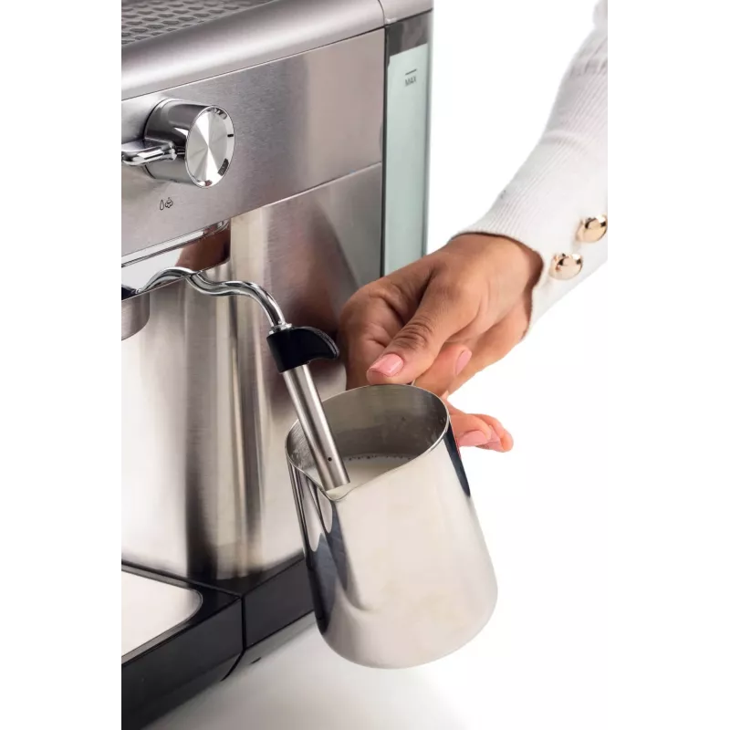 Ariete 1381 Kaffeemaschine mit Manometer, geeignet für Kaffeepulver und ESE-Pads, 1300 W, 1,1 l Kapazität, 15 bar Druck, ½ Tassenfilter, Cappuccino-Düse, Silber