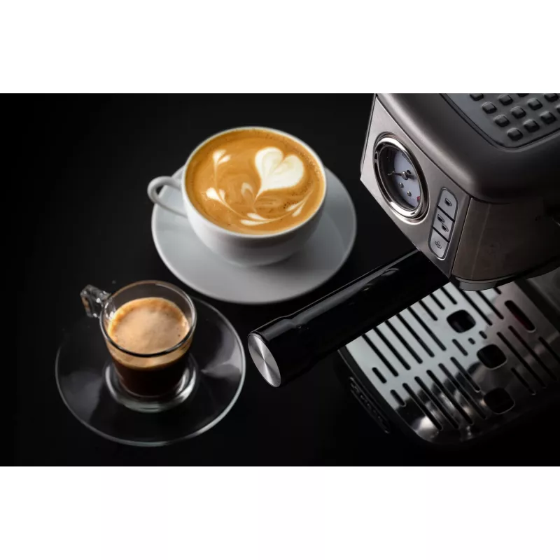 Ariete 1381 Kaffeemaschine mit Manometer, geeignet für Kaffeepulver und ESE-Pads, 1300 W, 1,1 l Kapazität, 15 bar Druck, ½ Tassenfilter, Cappuccino-Düse, Silber