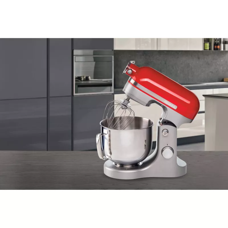 Ariete Moderna Rot Küchenmaschine, Standmixer, Rot, Schlagen, Kneten, Mischen, 5,5 l, Drehregler, Aluminium