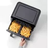 Ariete 4623 Airy Fryer Dual, Heißluftfritteuse mit Doppelkorb, 1700 W, 8 l Fassungsvermögen, 3 Kochfunktionen, Digitales LED-Touch-Panel, 8 voreingestellte Programme, Timer, 2 Körbe, Schwarz