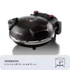 Ariete 917 Pizzaofen - Pizza in 4 Minuten - Refraktärsteinplatte mit Antihaftbeschichtung - Max. Temperatur 400 °C - 1200 Watt - Timer 30' - Schwarz