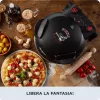 Ariete 917 Pizzaofen - Pizza in 4 Minuten - Refraktärsteinplatte mit Antihaftbeschichtung - Max. Temperatur 400 °C - 1200 Watt - Timer 30' - Schwarz