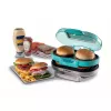 Ariete 205 Hamburger Maker Party Time, Hamburger-Maschine, 1200 W, Doppelte Antihaft-Platten, 2 Fächer, Leicht zu reinigen, blau
