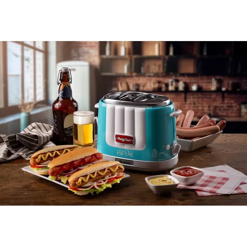 Ariete 206 Hot-Dog-Maker Party Time, 650 W, Blau, Hot-Dog-Toaster, Hellblau, 2 Stk., 650 W, 160 mm, 270 mm