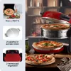 Ariete 927 Pizzeria, Doppel-Pizzaofen, 2 Pizzen in 4 Minuten, 2300 W, 2 feuerfeste Steine, 2 Thermostate, Durchmesser 32 cm, 5 Garstufen, 2 Paddel aus Edelstahl, Rot