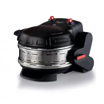 Ariete 927 Pizzeria , Doppelpizzaofen, 2 Pizzen in 4 Minuten, 2300 W, 2 feuerfeste Steine, 2 Thermostate, Durchmesser 32 cm, 5 Garstufen, 2 Pizzaschaufeln aus Edelstahl, Rot