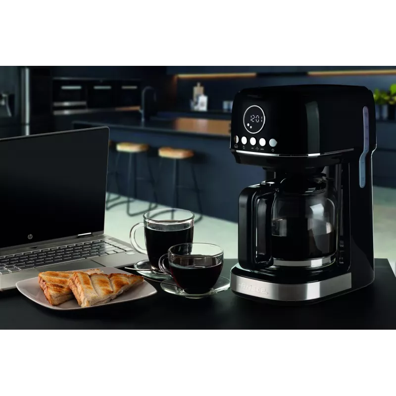 Ariete 1396 Moderna Filterkaffeemaschine, American Coffee, 15 Tassen Kapazität, Heizplatte, LCD-Anzeige, herausnehmbare und waschbare Filter, Schwarz