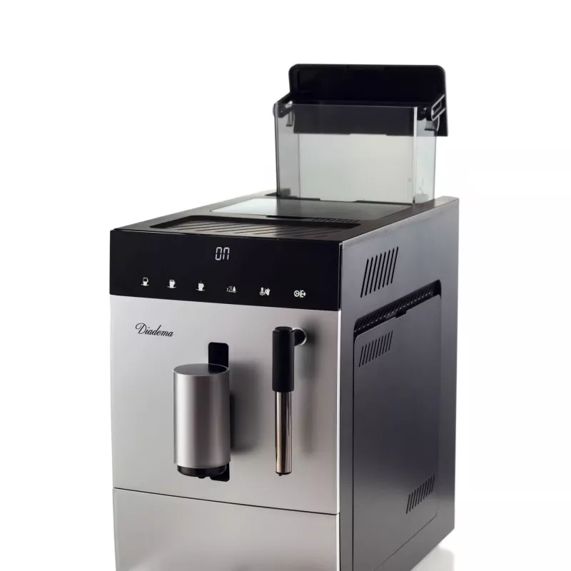Ariete 1452 Diadema, Automatische Kaffeemaschine, 1350 W, 19 bar Druck, Für Kaffee, Americano und heißes Wasser, Cappuccino-Düse, LED-Anzeige, Verstellbarer Auslauf, Silber