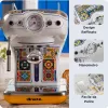 Ariete 1389 Positano Kaffeemaschine, 850 W, Tankkapazität 0,9 l, 1 oder 2 Tassen Filter, Abtropfschale, Milchaufschäumer