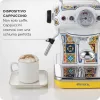 Ariete 1389 Positano Kaffeemaschine, 850 W, Tankkapazität 0,9 l, 1 oder 2 Tassen Filter, Abtropfschale, Milchaufschäumer