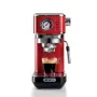 Ariete Moderna Line 1381 Kaffeemaschine mit Manometer, geeignet für Kaffeepulver und ESE-Pads, 1300 W, 1,1 l Fassungsvermögen, 15 bar Druck, Filter für halbe Tassen, Cappuccino-Düse, Rot