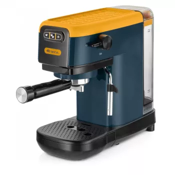 Ariete 1399 Espresso-Kaffeemaschine, für Pulver und ESE-Pads, 1300 W, 1,1 l Fassungsvermögen, 15 bar Druck, 1, 2 Tassen und ESE-Pad-Filter, Cappuccino, Gelb