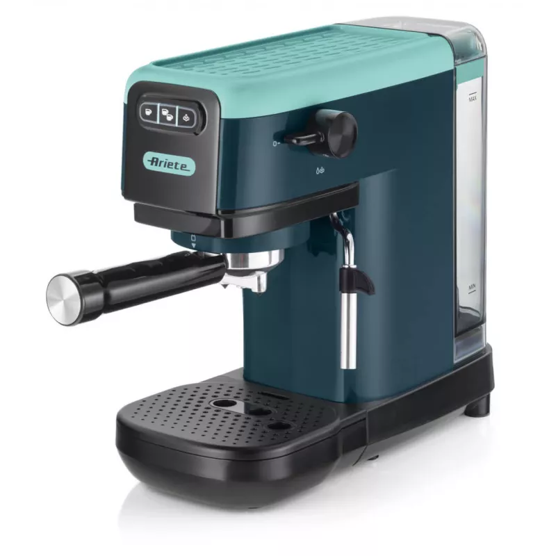 Ariete 1399 Espresso-Kaffeemaschine, für Pulver und ESE-Pads, 1300 W, 1,1 l Fassungsvermögen, 15 bar Druck, 1, 2 Tassen und ESE-Pad-Filter, Cappuccino, Grün