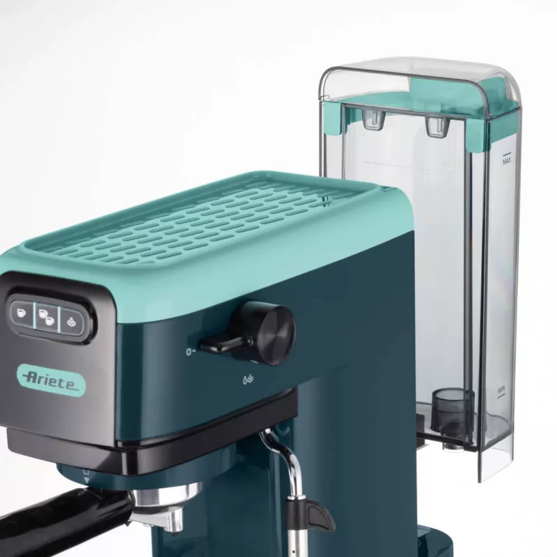 Ariete 1399 Espresso-Kaffeemaschine, für Pulver und ESE-Pads, 1300 W, 1,1 l Fassungsvermögen, 15 bar Druck, 1, 2 Tassen und ESE-Pad-Filter, Cappuccino, Grün