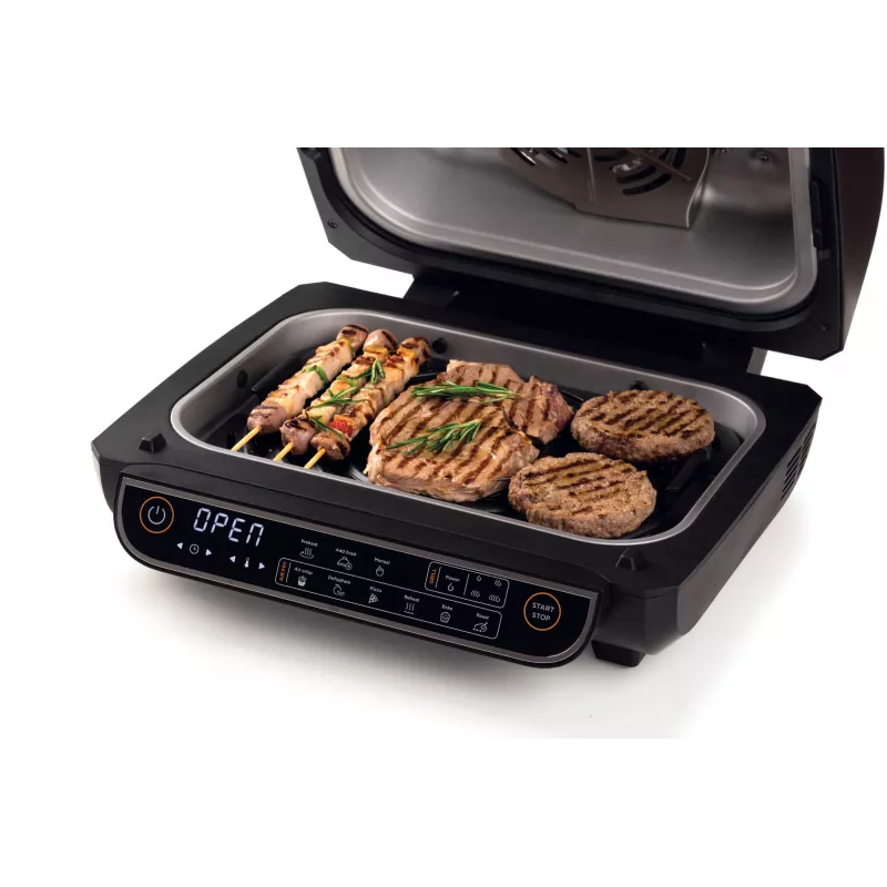 Ariete 4635 Air Fryer Grill, Heißluftfritteuse und Grill, Steakgrill, 1700 W, Kapazität 8 l, Frittieren und Grillen, 8 Garfunktionen, Timer, Schwarz