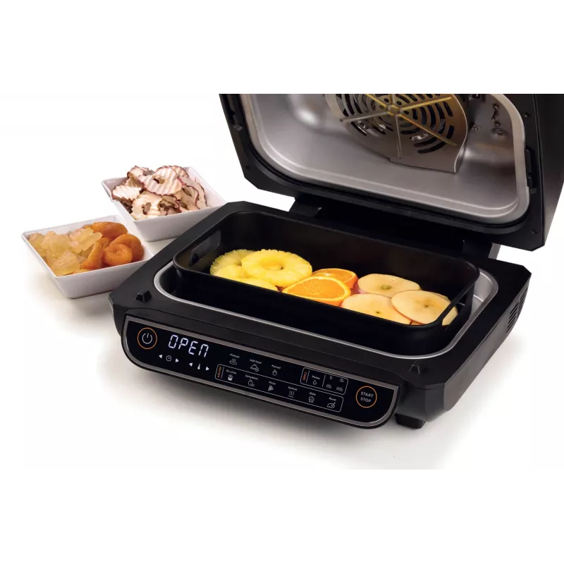 Ariete 4635 Air Fryer Grill, Heißluftfritteuse und Grill, Steakgrill, 1700 W, Kapazität 8 l, Frittieren und Grillen, 8 Garfunktionen, Timer, Schwarz