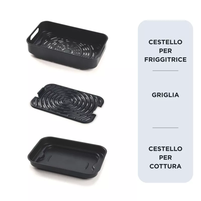 Ariete 4635 Air Fryer Grill, Heißluftfritteuse und Grill, Steakgrill, 1700 W, Kapazität 8 l, Frittieren und Grillen, 8 Garfunktionen, Timer, Schwarz