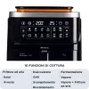 Ariete 4636 Heißluftfritteuse mit Dampffunktion + Grill, 1700W, Dörrfunktion, 10 Garfunktionen, Transparenter Korb, Timer, Schwarz