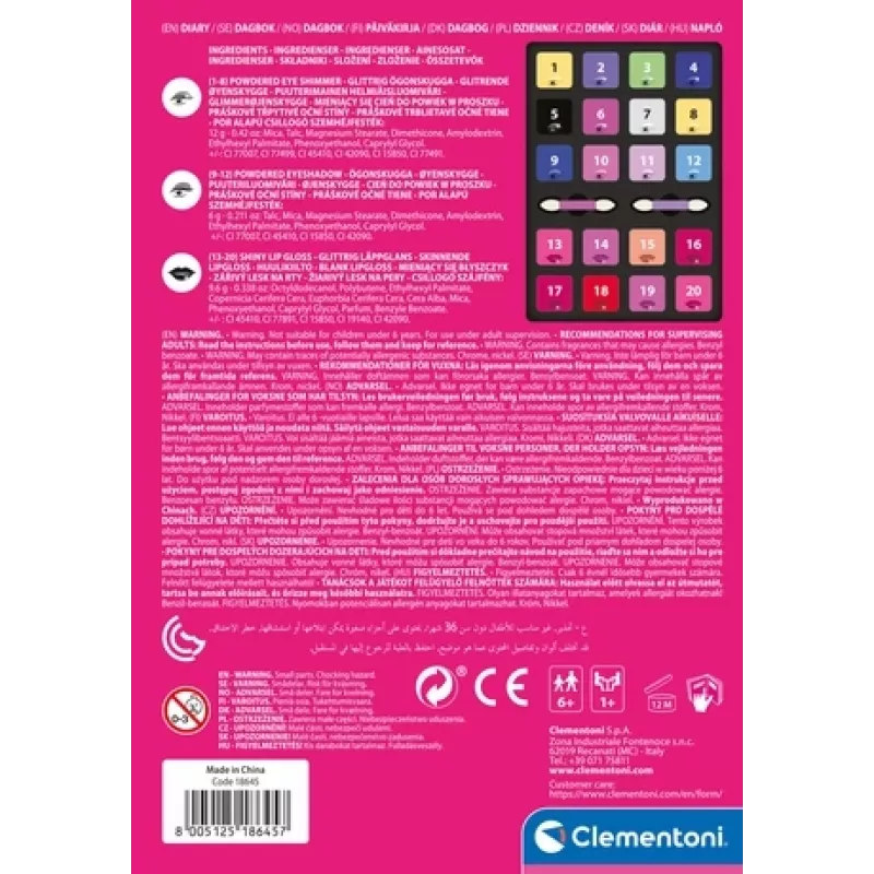 Clementoni Make-up Diary, Damen, 1 Stk., 150 mm, 30 mm, 210 mm
