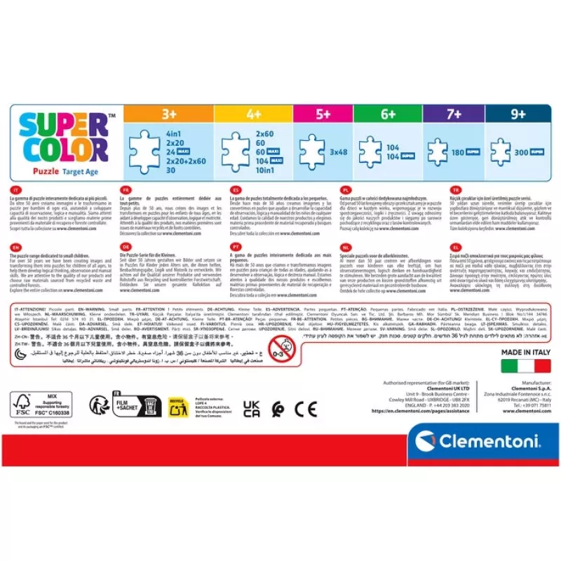 Clementoni Supercolor 25058 Puzzle Jigsaw-Puzzle 104 Stück Cartoons