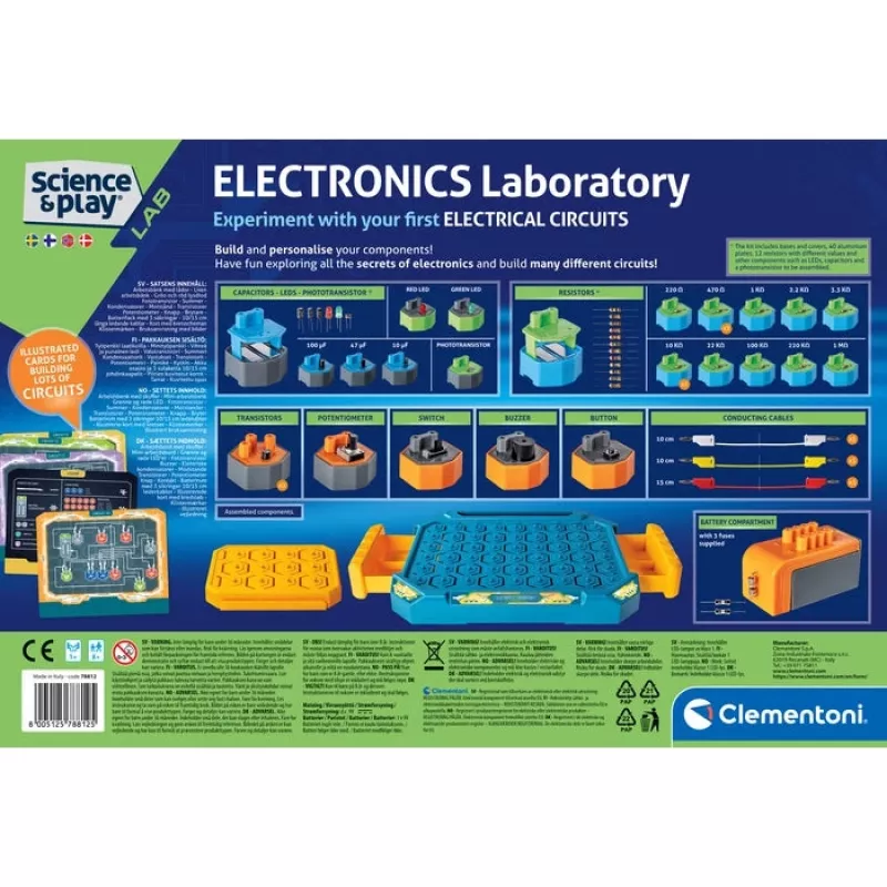 Clementoni Science & Play Elektroniklabor, Experimentierkasten, Elektrizität, 8 Jahr(e), Verschiedene Farben