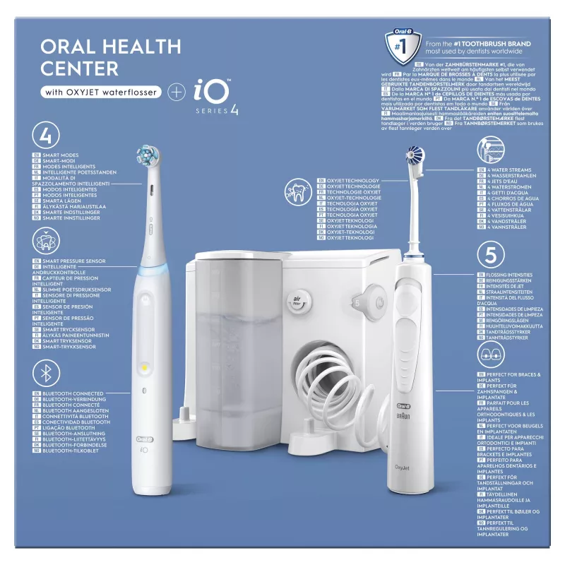 Oral-B iO4 & OxyJet Mundpflegecenter, weiß