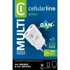 Cellularline GAN Wandladegerät 2xUSB-C 30W PD 2xUSB-C 30W PD Wandladegerät mit GaN-Technologie