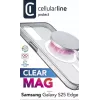 Cellularline Clear Mag - Galaxy S25 Edge ultrarobuste transparente Hülle mit Gummirand, kompatibel mit dem Qi2-Ökosystem und magnetischem Zubehör, behandelt gegen Vergilbung.