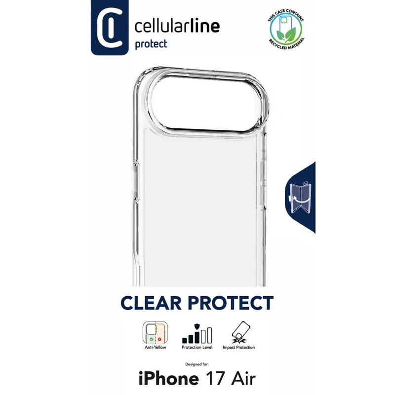 Cellularline Clear Protect - iPhone Air Hartschale mit Gummirändern