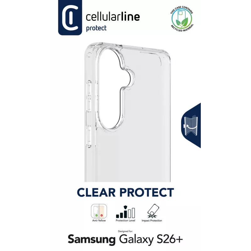 Cellularline Clear Protect - Galaxy S26+ Hartschale mit Gummirändern