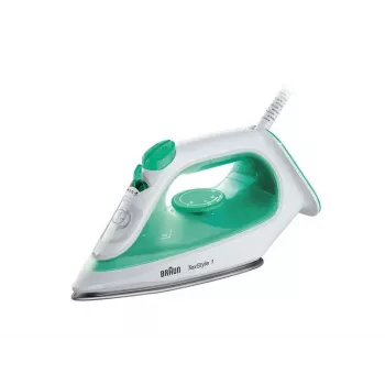 Braun TexStyle 1 SI 1040 GR Dampfbügeleisen Keramik-Bügelsohle 2000 W Grün, Weiß