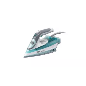 Braun TexStyle 3 SI 5017 GR Dampfbügeleisen Keramiksohle 2700 W Grau, Türkis, Weiß