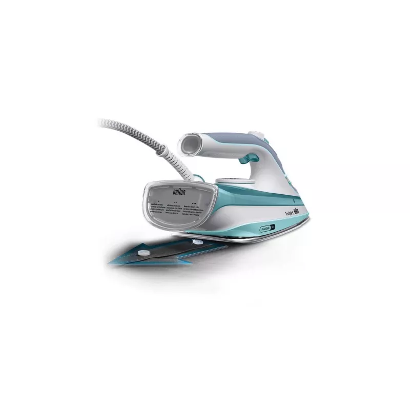 Braun TexStyle 3 SI 5017 GR Dampfbügeleisen Keramiksohle 2700 W Grau, Türkis, Weiß