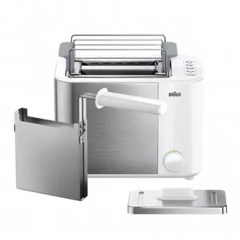 Braun GRILLE-PAIN HT5015WH 13 2 Scheiben 1000 W Grau, Weiß