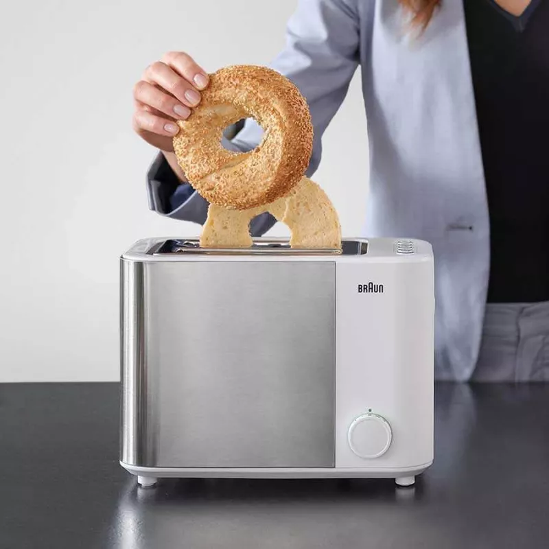 Braun GRILLE-PAIN HT5015WH 13 2 Scheiben 1000 W Grau, Weiß