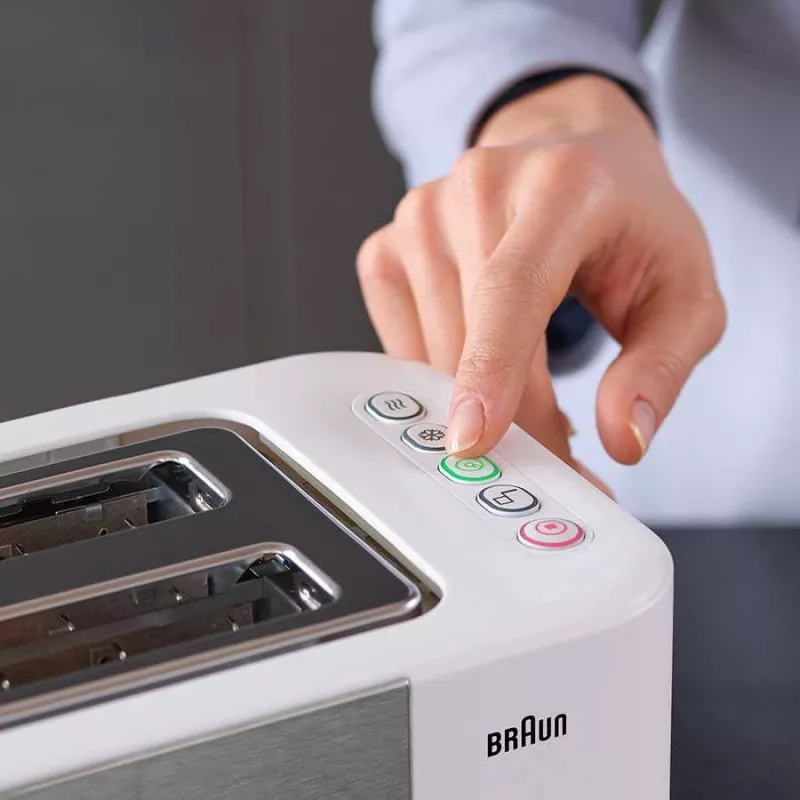 Braun GRILLE-PAIN HT5015WH 13 2 Scheiben 1000 W Grau, Weiß
