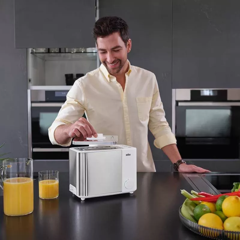 Braun GRILLE-PAIN HT5015WH 13 2 Scheiben 1000 W Grau, Weiß