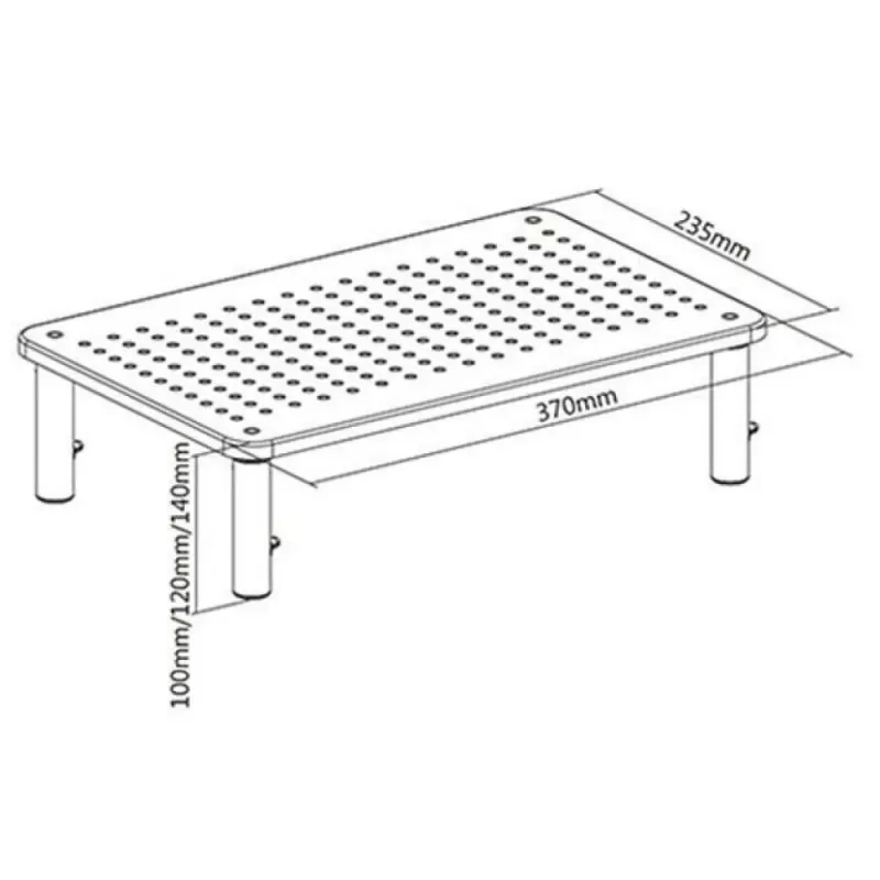 Techly Monitor / Laptop Schreibtischständer Schwarz, Freistehend, 20 kg, Höhenverstellung, Schwarz